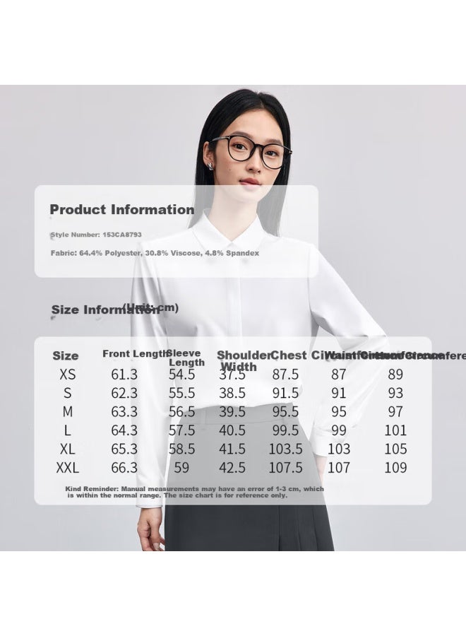 Sentubila Shangdu Bila Wrinkle-resistant Easy-care White Shirt For Women Spring Autumn Professional Commuter Business Formal Long Sleeve Blouse - Image 4
