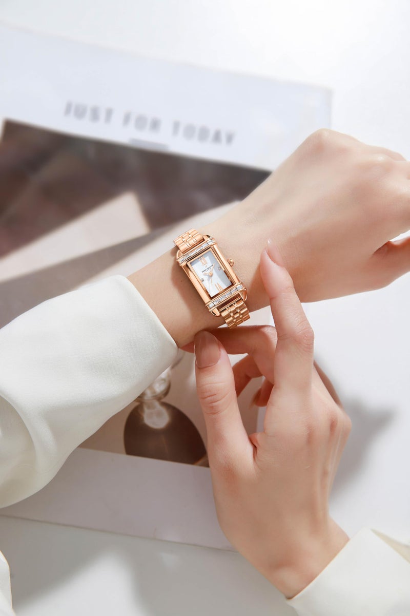 Daniel Hechter Paris Louvre Collection Square Dial Watch for Women with Roman Indices and Stainless Steel Strap-DHW2006 - Image 2