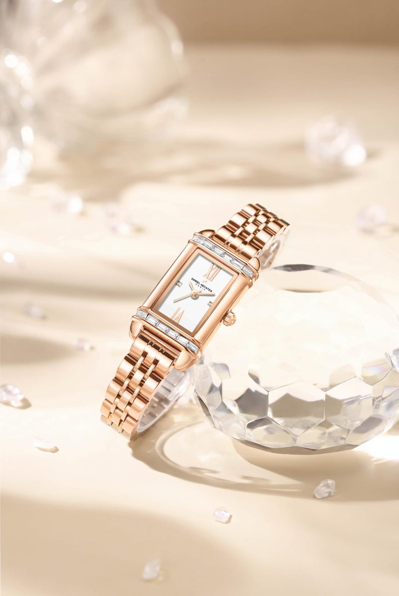Daniel Hechter Paris Louvre Collection Square Dial Watch for Women with Roman Indices and Stainless Steel Strap-DHW2006 - Image 3