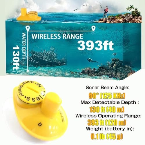 LUCKYLAKER Sonar Handheld Fish Finder Transducer Portable Water Depth Finder Boat Kayak Wireless Transducer Fish Finders - Image 4