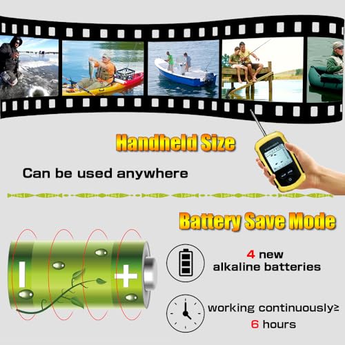 LUCKYLAKER Sonar Handheld Fish Finder Transducer Portable Water Depth Finder Boat Kayak Wireless Transducer Fish Finders - Image 5