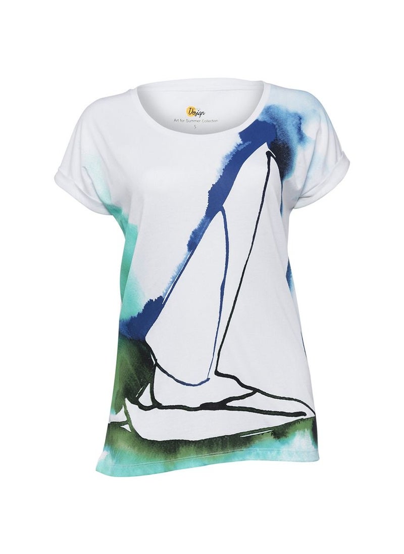 Anemoss - Sailboat Womens T-Shirt - Image 1