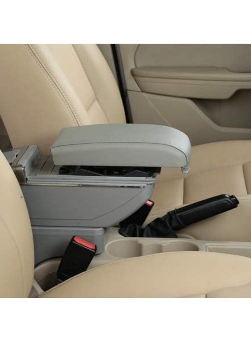 Multipurpose Automatic Armrest Box – Universal Fit for All Cars, Made of High-Quality Plastic and Premium Leather – Spacious Storage, Smooth Automatic Opening, and Stylish Design for Enhanced Car Interior Comfort and Organization - Grey - Image 5