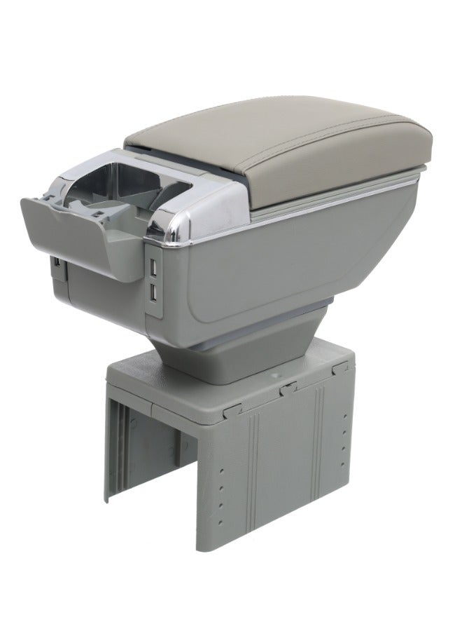 Multipurpose Automatic Armrest Box – Universal Fit for All Cars, Made of High-Quality Plastic and Premium Leather – Spacious Storage, Smooth Automatic Opening, and Stylish Design for Enhanced Car Interior Comfort and Organization - Grey - Image 2