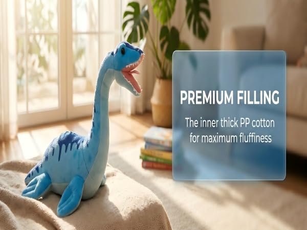 ZHONGXIN MADE Simulation Plesiosaurus Dinosaur Stuffed Plush Toy 16inch Blue Dinosaur Tyrannosaurus Rex Plushie Figurines Stuffed Model Toys SoftGifts for Kids Plesiosaurus - Image 5