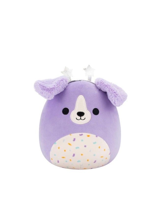Squishmallows SQCR - Little Plush (7.5 Inch Squishmallows) (Deontay - Purple Retriever W/Confetti Belly and Star Headband) - Image 1