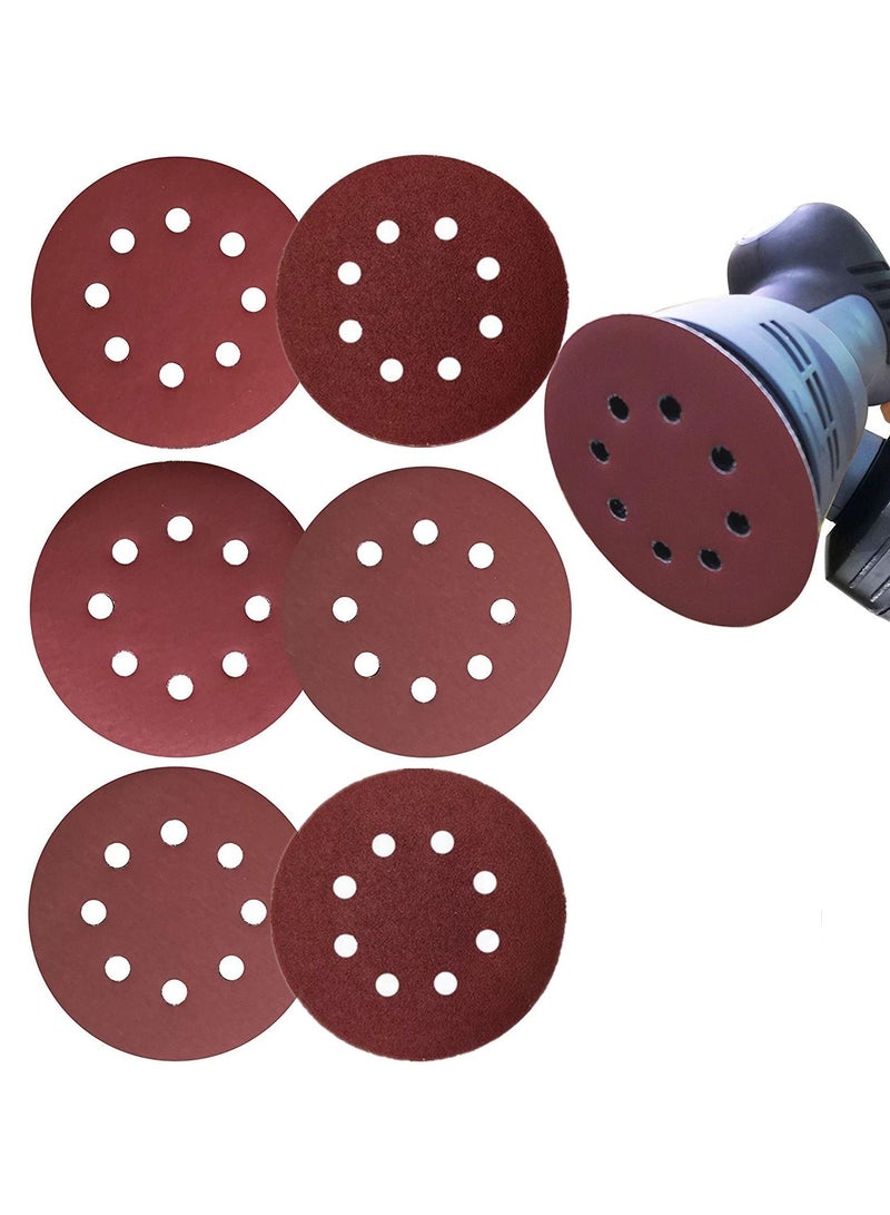 Sanding Discs Sandpaper Assorted 5 Inch 60/80/120/180/240/320 Grits For Power Orbit Sanders Polishing  - Image 1
