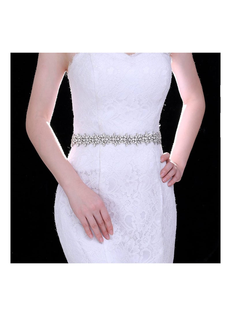 KASTWAVE Rhinestone Bridal Belt Sashes for Women's Dresses, Diamond Wedding Belts Sash Ribbons - Image 3