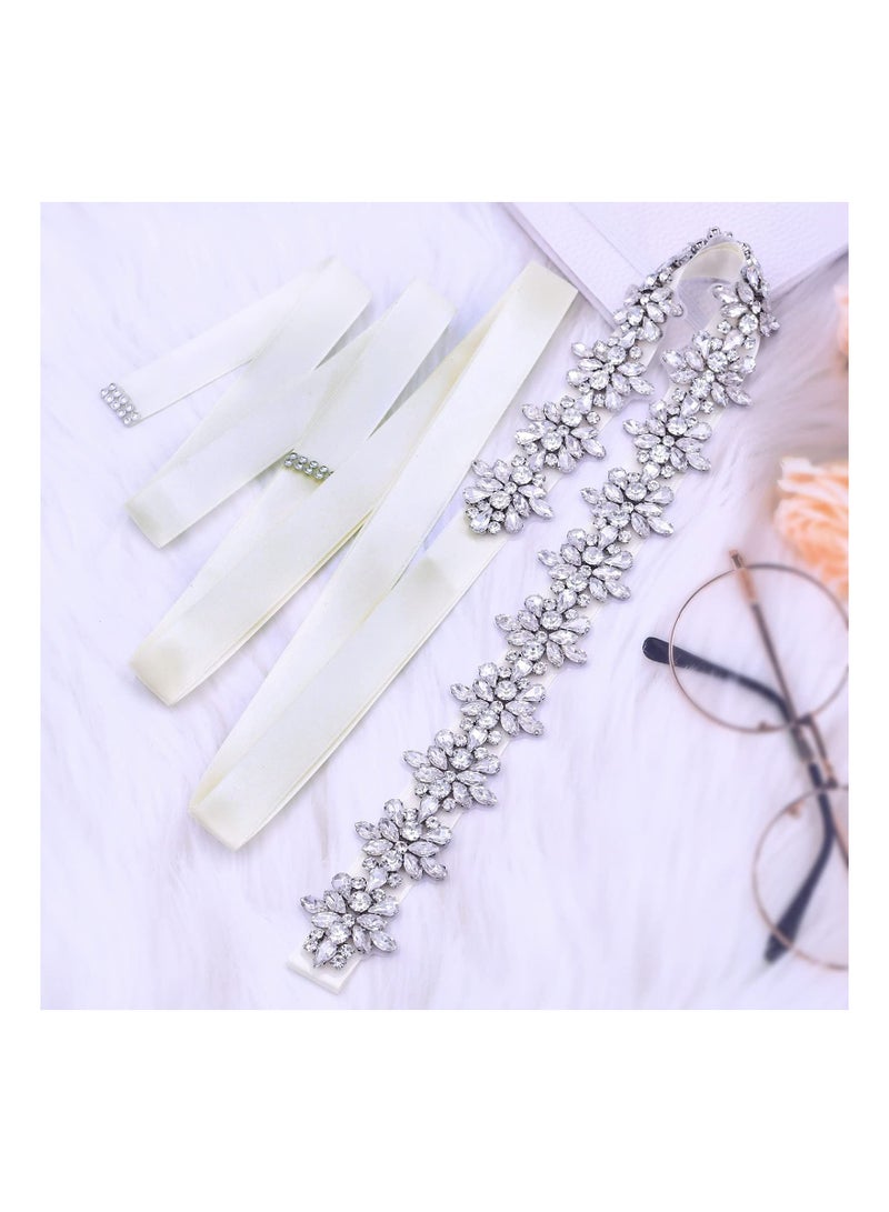 KASTWAVE Rhinestone Bridal Belt Sashes for Women's Dresses, Diamond Wedding Belts Sash Ribbons - Image 4