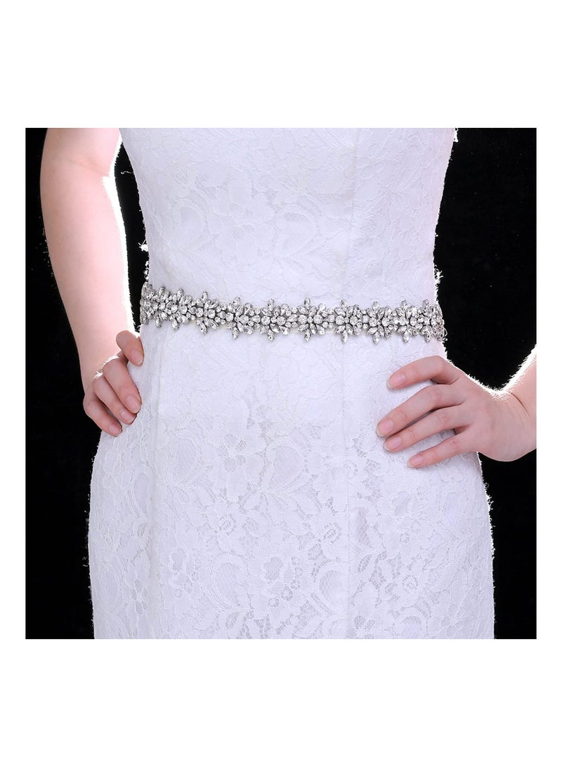 KASTWAVE Rhinestone Bridal Belt Sashes for Women's Dresses, Diamond Wedding Belts Sash Ribbons - Image 2