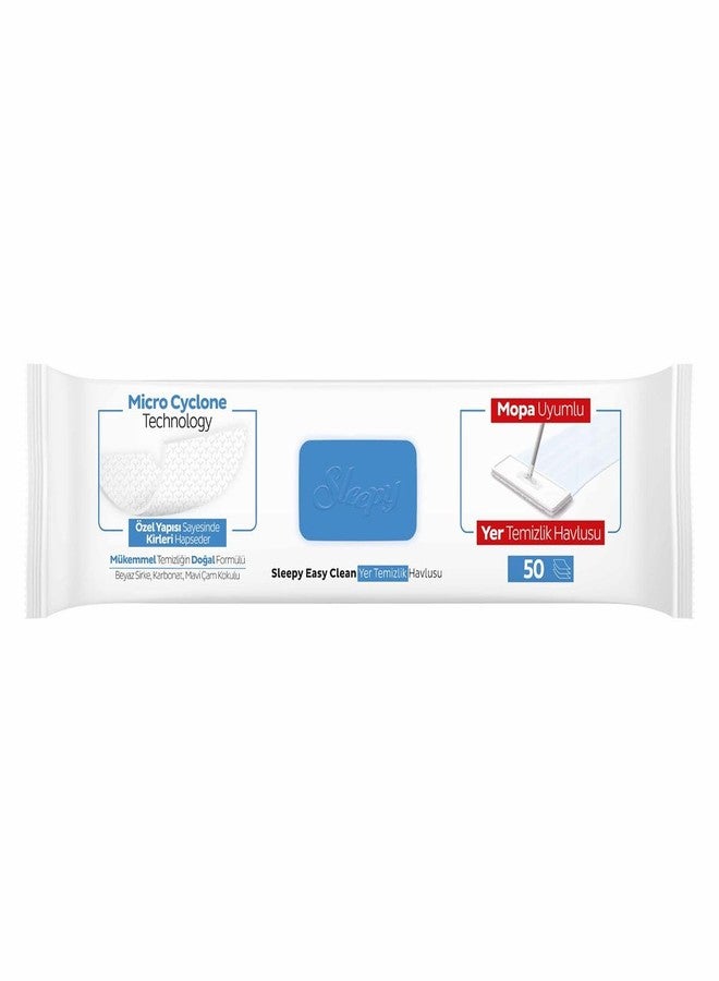 Sleepy Easy Clean MOP Disposable Floor Cleaning Towel, 50 Mop Compatible Wipes (PIN BLUE) - Image 3