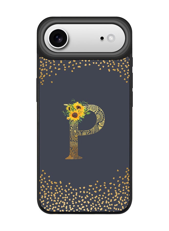 Stylizedd iPhone Air Case, [Compatible with MagSafe] Slim Magnetic cover Phone Case iPhone Air -Custom Floral Monogram - P  (Grey ) - Image 1