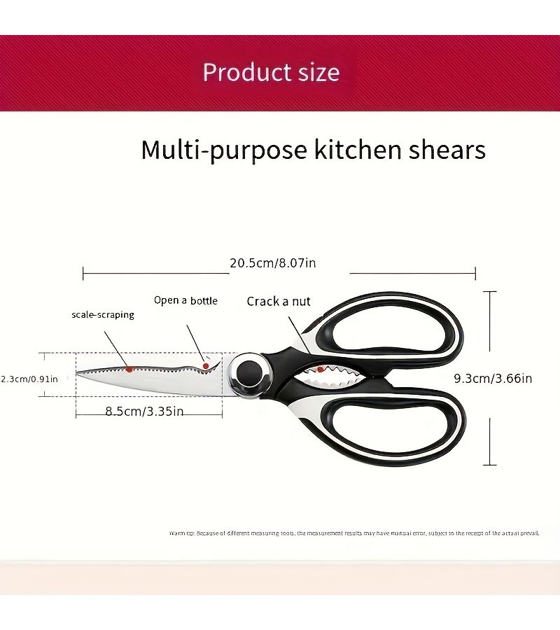 Thick Kitchen Scissors For Multi-Functional Cutting Chicken Duck Fish Bone - Image 5