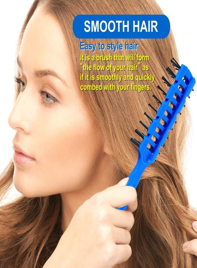 VESS Styling Ceramic Hair Brush 9-row Round Type, for Bow and Styling Made in Japan (No.80 Blue) - Image 4