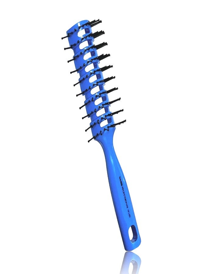 VESS Styling Ceramic Hair Brush 9-row Round Type, for Bow and Styling Made in Japan (No.80 Blue) - Image 1