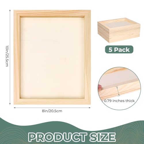 FSWCCK 5 Pack 8 x 10 inch Wood Panel Boards, Unfinished Wood Canvas Panels for Crafts, Painting Canvas, DIY Art Projects, Pouring, Arts Use with Oils, Acrylics - Image 2