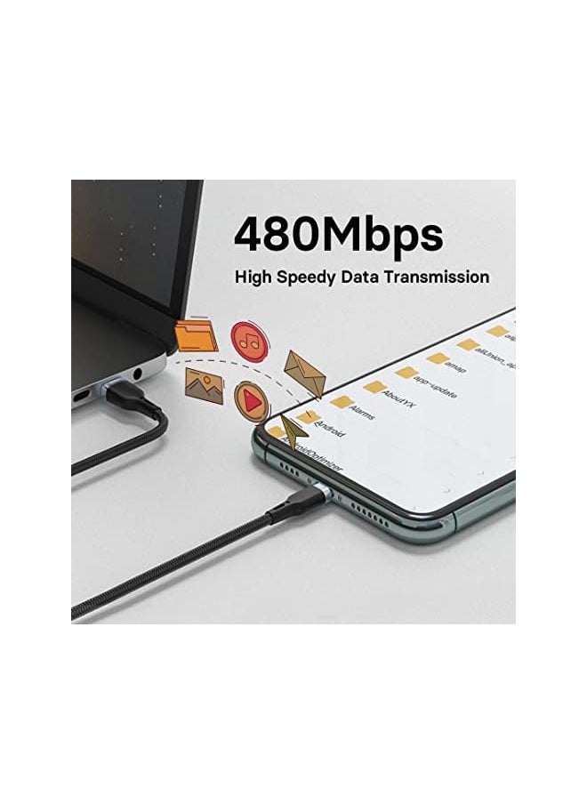 MOWSIL - USB-A to Lightning Cable, 2 Meter Length, Grey - Image 1