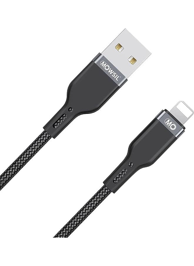 MOWSIL - USB-A to Lightning Cable, 2 Meter Length, Grey - Image 1
