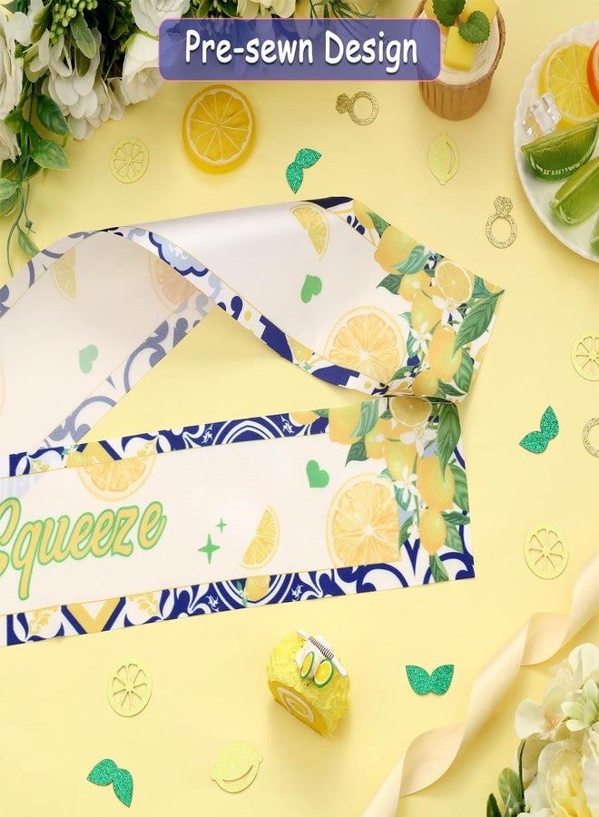 Serencatcher I Found My Main Squeeze Sash, Lemon Bridal Shower Decoration Yellow and Blue Lemon Bachelorette Sash for Women Bachelorette Bridal Shower Engagement Wedding Party - Image 3