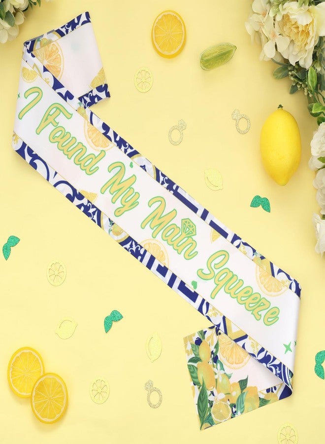 Serencatcher I Found My Main Squeeze Sash, Lemon Bridal Shower Decoration Yellow and Blue Lemon Bachelorette Sash for Women Bachelorette Bridal Shower Engagement Wedding Party - Image 2