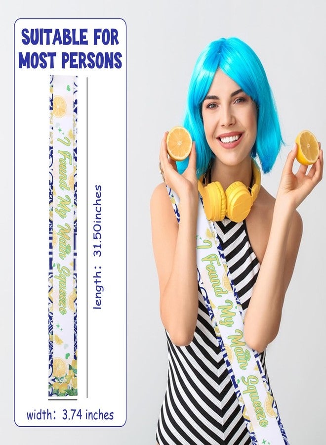 Serencatcher I Found My Main Squeeze Sash, Lemon Bridal Shower Decoration Yellow and Blue Lemon Bachelorette Sash for Women Bachelorette Bridal Shower Engagement Wedding Party - Image 5