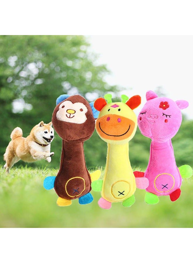 NIBEMINENT 3-Piece Plush Dog Toy Multicolour - Image 1