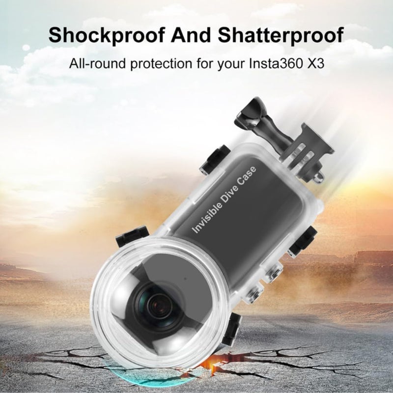 GetZget® Waterproof Invisible Diving Case for Insta360 One X3 Deep Dive Upto 50m Underwater Housing Accessories - Image 5
