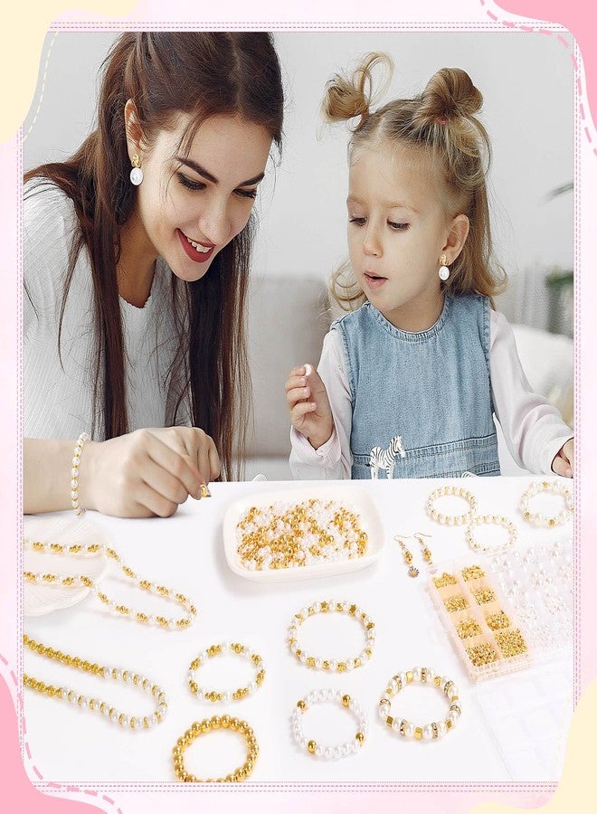 Audab طقم صنع الأساور أوداب، 1332 قطعة من خرز اللؤلؤ وخرز الفضاء الذهبي لصنع الأساور والمجوهرات للبالغين - Image 5