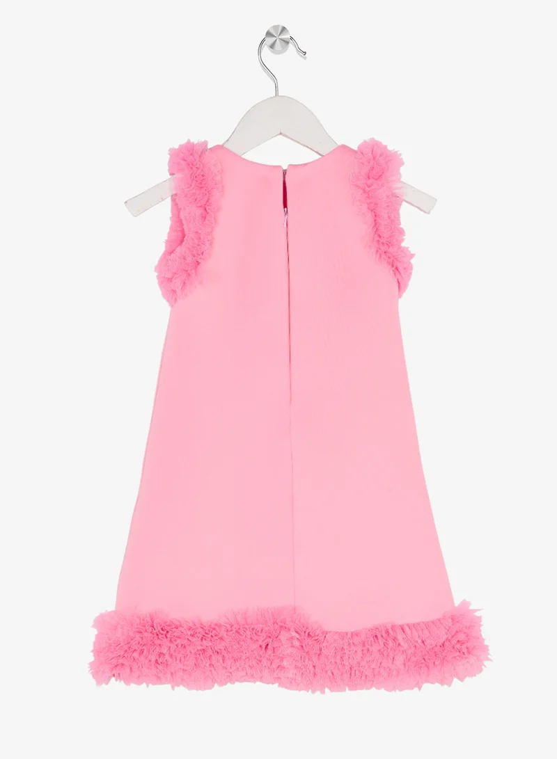 Little Golden Apple Little Cut Sleeve With Ruffle Dress