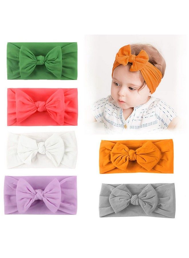 maycreate 6 Piece Baby Nylon Headbandsturban Knotted Girls Hairband Super Soft And Stretchy Hair Wrap For Newborn Toddle Childrens Girls 123456 Year Old - Image 2