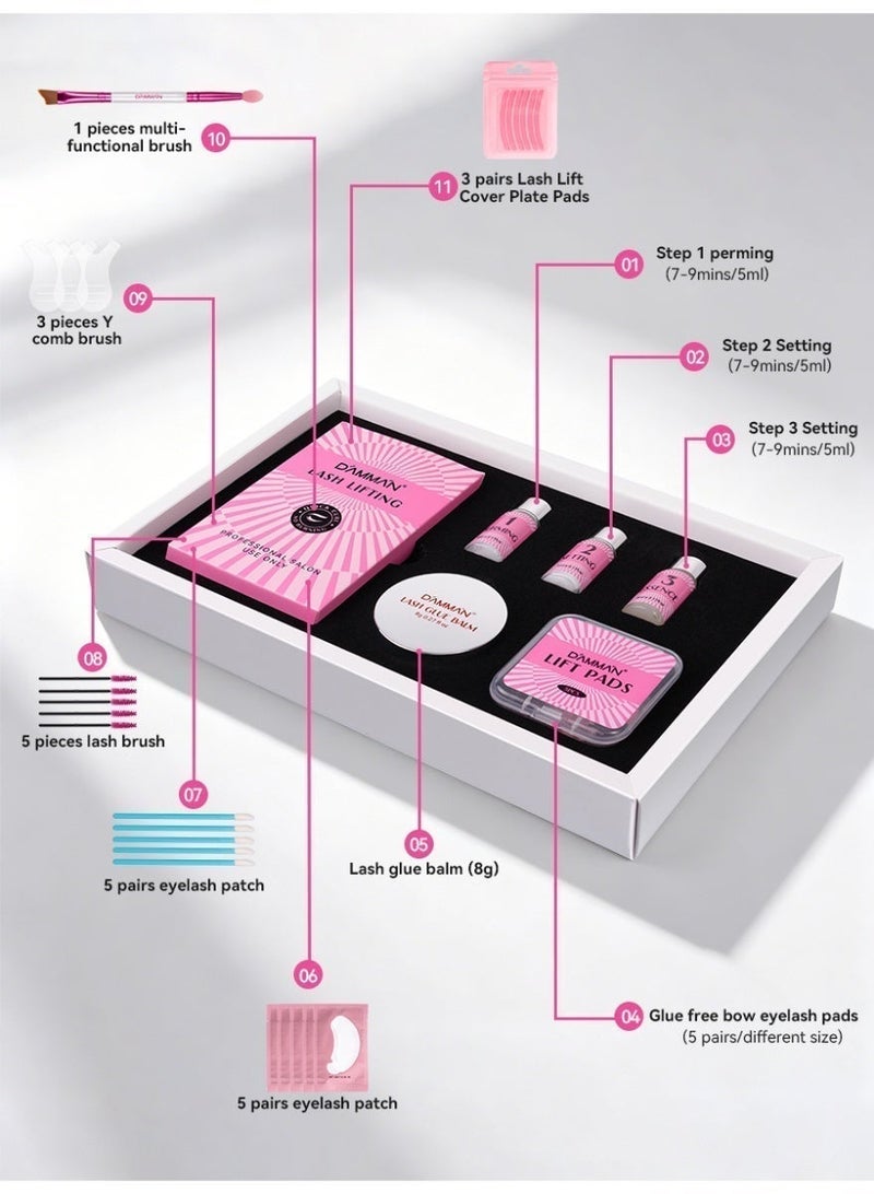 D'AMMA'N Eyelash Perm Lash Lift Kit, Professional Semi-Permanent Eyelash Lifting Set, Quick 7–9 Min, Low Odor, Long-Lasting Curl 6–8 Weeks, Eye Makeup Tools, Curling Kit - Image 4