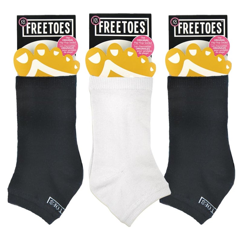 Freetoes جوارب فريتويس بدون أصابع - 3 أزواج. 2-أسود، 1 أبيض - Image 4