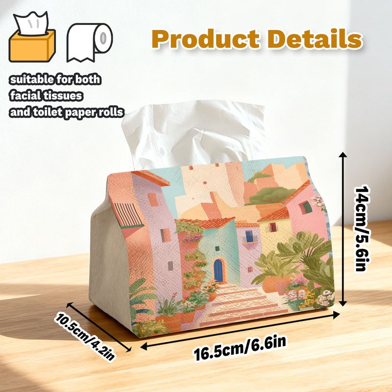 Ceramic Style Multifunctional Fabric Tissue Box Holder For Outdoor Parties Home Desk Bedroom Living Room And Car Use As Home Decor Model A - Image 3
