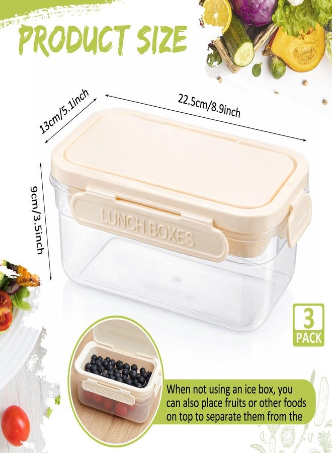 LemonRoad 3 Sets Snackle Box with Removable Reusable Ice Pack, Separate Food Containers No Mixing Smells, Clear Cooling Charcuterie Lunch Box Organizer Bulk for Meal Prep, Travel, Beach & Picnic, Outdoor Party - Image 3