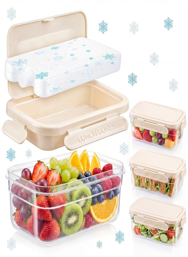 LemonRoad 3 Sets Snackle Box with Removable Reusable Ice Pack, Separate Food Containers No Mixing Smells, Clear Cooling Charcuterie Lunch Box Organizer Bulk for Meal Prep, Travel, Beach & Picnic, Outdoor Party - Image 1