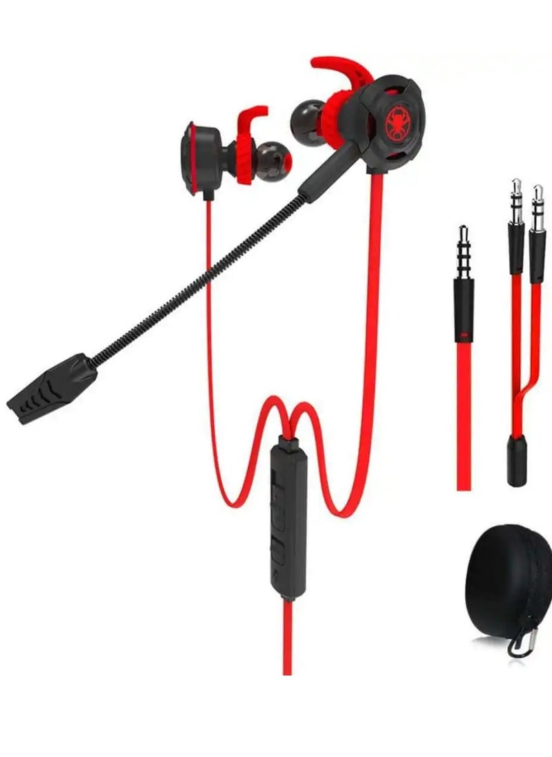 Plextone Plextone G30 Wired Gaming Headphones with Noise Cancelling Mic, Stereo Bass, and 3.5mm Jack, Compatible with All Devices (Red)  - Image 1