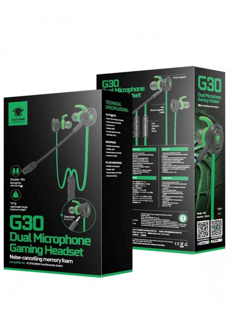 Plextone Plextone G30 Wired Gaming Headphones with Noise Cancelling Mic, Stereo Bass, and 3.5mm Jack, Compatible with All Devices (Red)  - Image 3