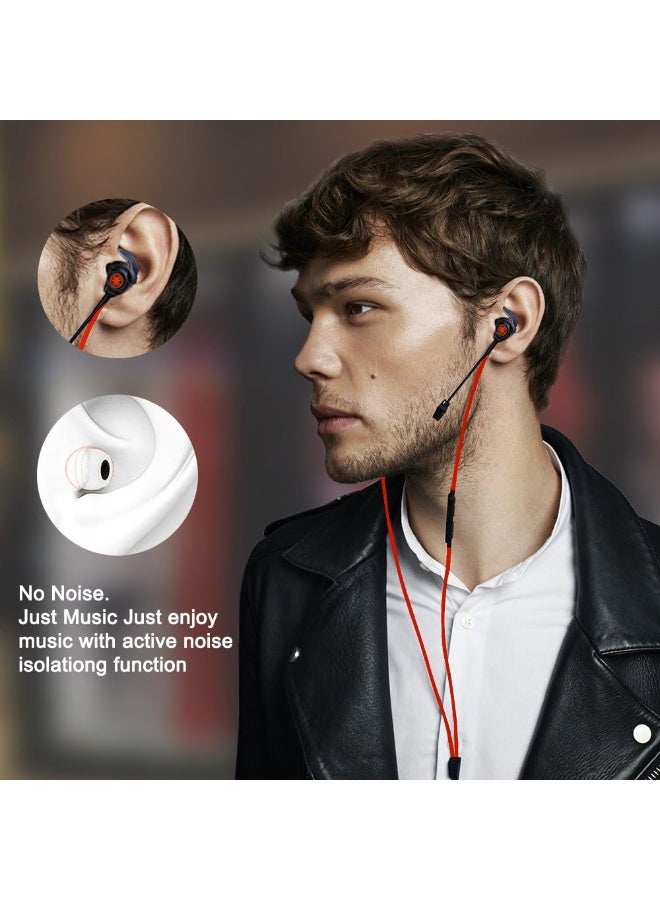 Plextone G30 Wired Earphones with Adjustable Microphone for PS4, Laptop, and Mobile Phones, with a Stylish and Soft Portable Headphone Case, and Built-in Controls for Hands-Free Calling (Red) - Image 5