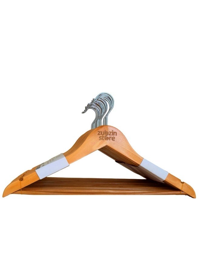 Pack of 20 High-Grade Wooden Hangers – Premium Smooth Finish, 360° Swivel Hook, Trouser Bar & Dress Notches – Natural Wood Luxury Suit, Coat & Clothes Hangers - Image 1