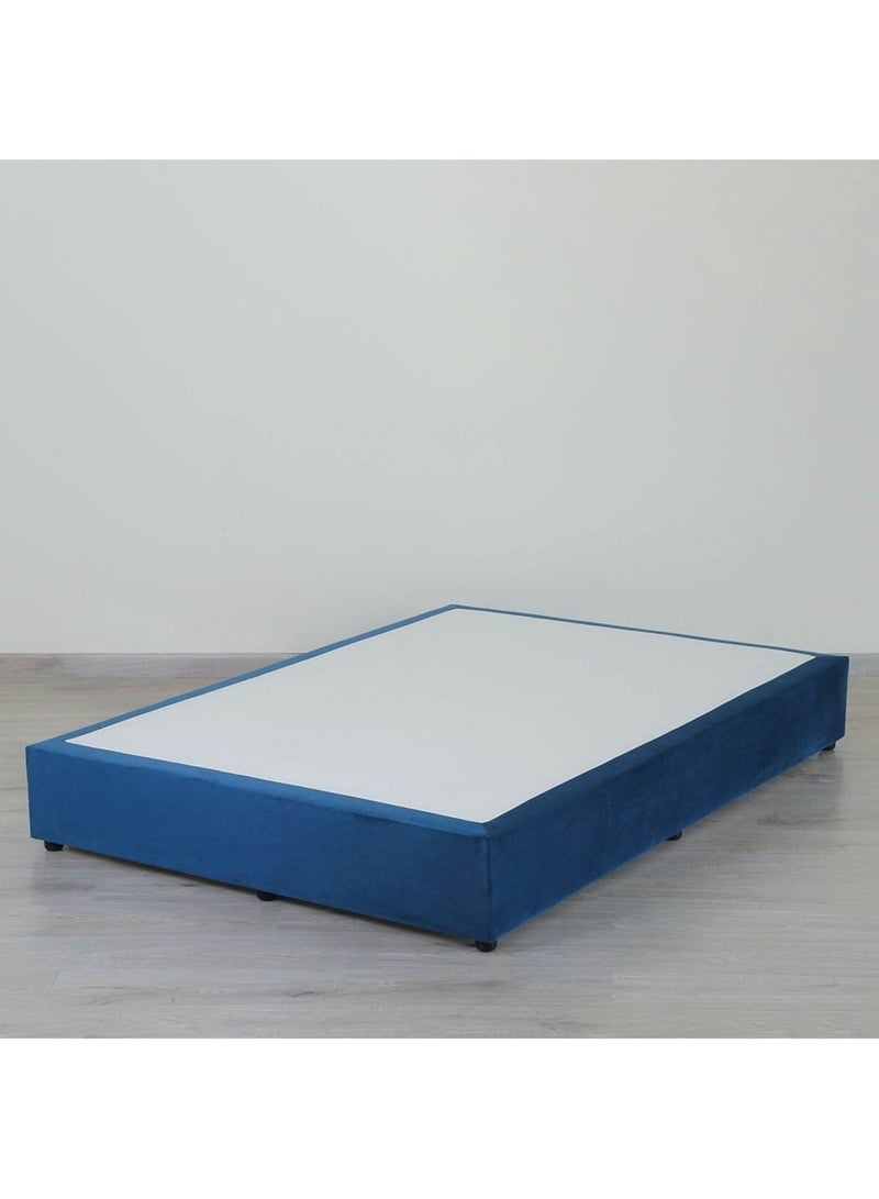 Karnak Almira Upholstered Velvet Bed Frame Bedroom Furniture Strong And Sturdy Modern Design Wooden Bed | Quiet & Comfortable Bed (EU - Double 140x200cm, Blue) - Image 5