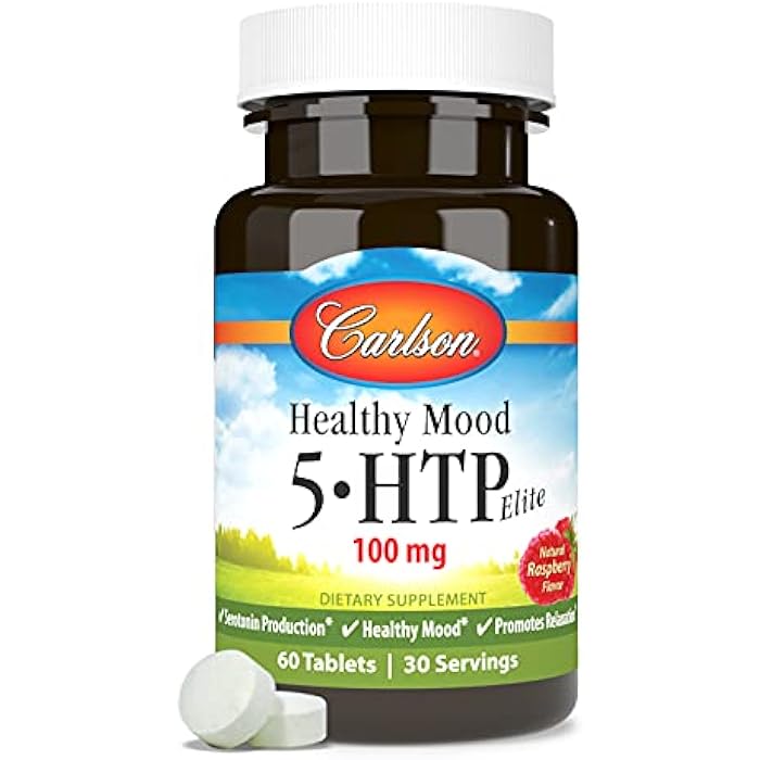 Carlson Healthy Mood 5-HTP Elite 100 mg with Vitamin B6 - Mood Support & Relaxation Supplement - Raspberry Chewable - 60 Tablets - Image 5