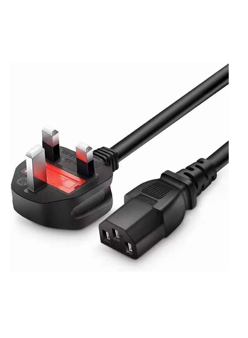 Terabyte كابل طاقة سطح المكتب 250 فولت 13 أمبير كابل طاقة الشاشة 3 دبابيس المملكة المتحدة كابلات الطاقة العالمية بديل لكابل الطاقة للكمبيوتر الشخصي والطابعة وأجهزة التلفاز الذكية LED LCD - 1.5 متر - Image 1