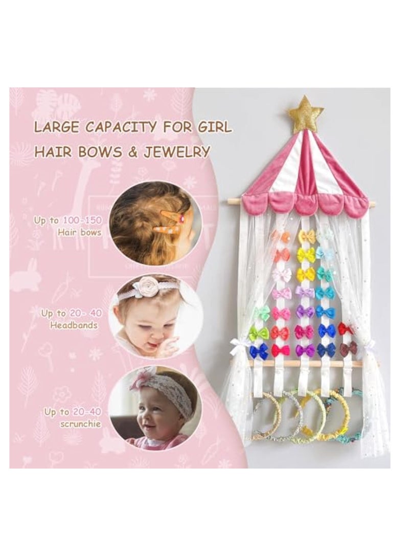 KASTWAVE Headband Holder Bows Organizer, for Girls, Baby Headbands Hair Accessories Organizer Storage, Princess Style, Baby Girls Hair Clips Storage Display, Hair Accessories Organizer, Bow Hanger Storage  - Image 3
