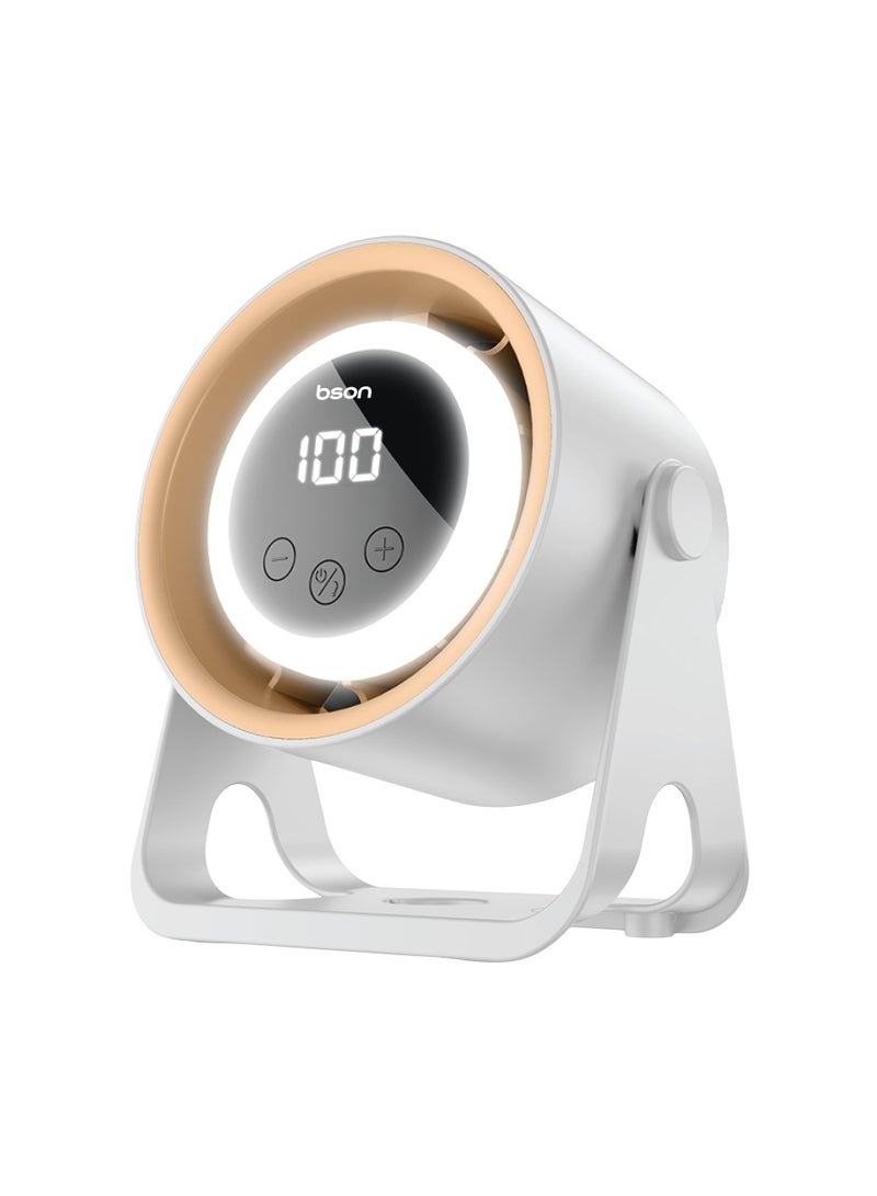 BSON Halo Breeze 2 in 1 Cooling Fan - Silent Air Circulator with Night Light, 5 Wind Speeds, LED Display, 360° Rotation, Wall Mounted & Hanging Style for Bedroom, Office, Home Use - Image 1