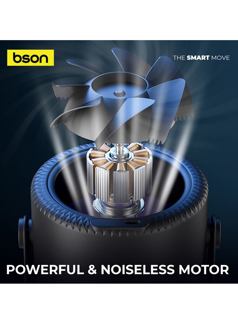 BSON Halo Breeze 2 in 1 Cooling Fan - Silent Air Circulator with Night Light, 5 Wind Speeds, LED Display, 360° Rotation, Wall Mounted & Hanging Style for Bedroom, Office, Home Use - Image 5