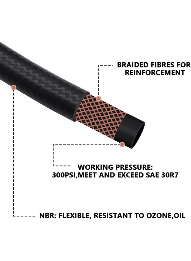 10 Feet 1/4 Inch ID Fuel Line Hose Small Gas Diesel Powersports Engines and Generators w/ 20 Clamp Rubber Black (Material : A) - Image 2