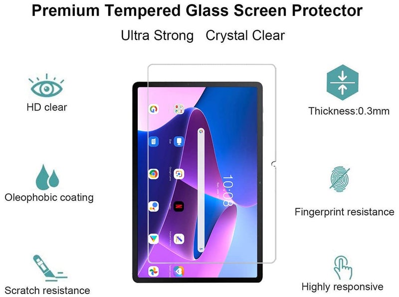 Robustrion Tempered Glass Screen Protector Guard for Lenovo Tab M10 FHD Plus 10.6 inch 3rd Gen Generation Tablet - Image 2