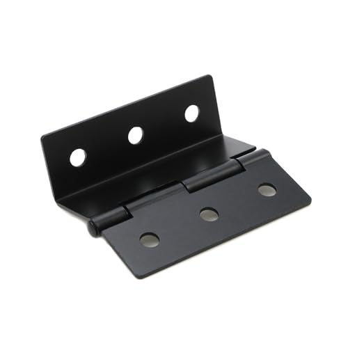 Tsnamay 6Pcs 3" Half-Surface Hinges Chest Hinges,1.8mm Thickness Bending Black Semi-Concealed Three Fold Retro Hinge - Image 5