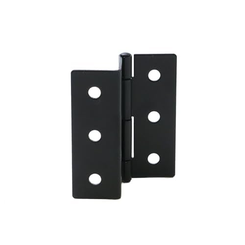 Tsnamay 6Pcs 3" Half-Surface Hinges Chest Hinges,1.8mm Thickness Bending Black Semi-Concealed Three Fold Retro Hinge - Image 3