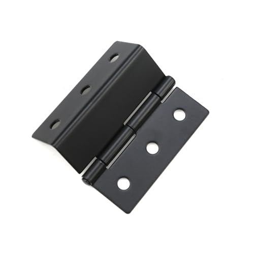 Tsnamay 6Pcs 3" Half-Surface Hinges Chest Hinges,1.8mm Thickness Bending Black Semi-Concealed Three Fold Retro Hinge - Image 4